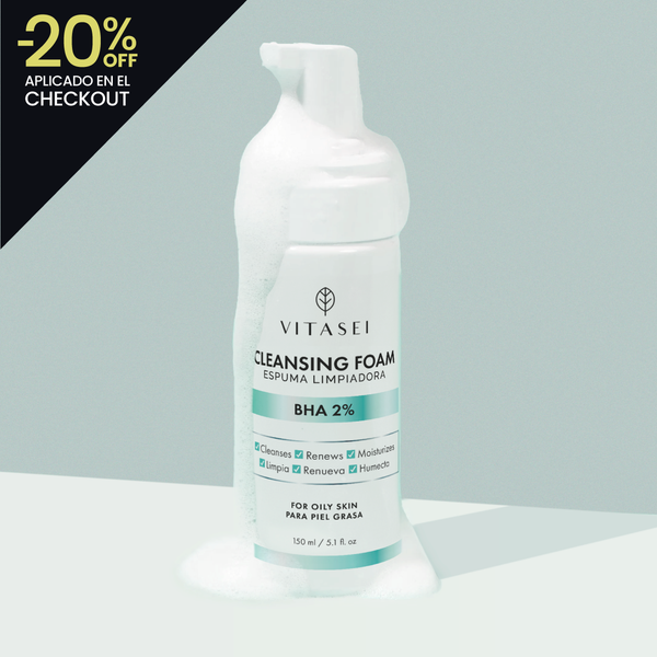 Espuma limpiadora con ácido salicílico y extractos naturales