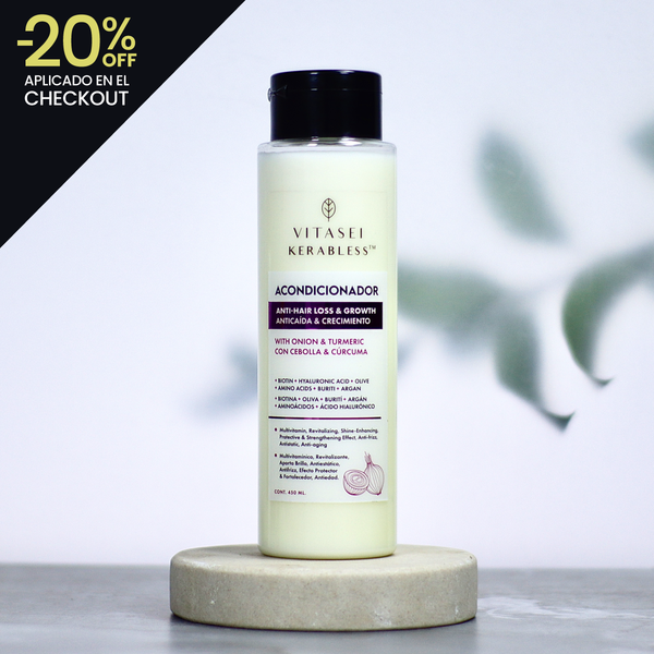 Acondicionador estimulador de crecimiento con cebolla y cúrcuma