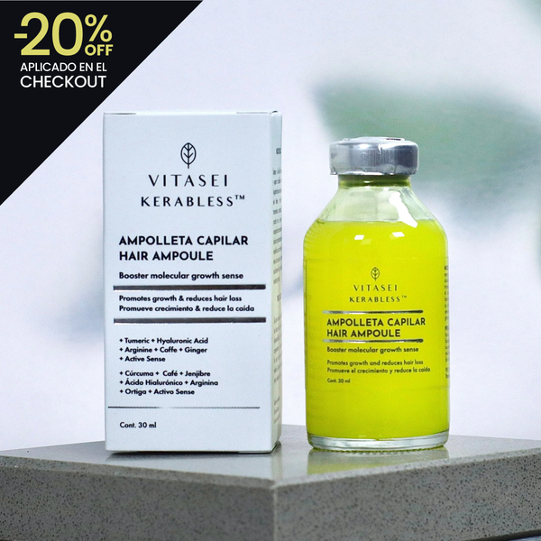 Ampolleta capilar revitalizante con cúrcuma, café y ortiga