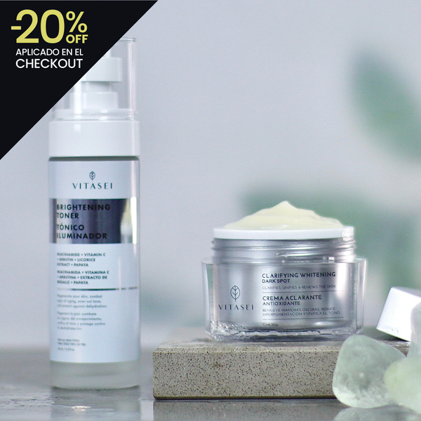 Kit crema aclarante antioxidante + tónico iluminador