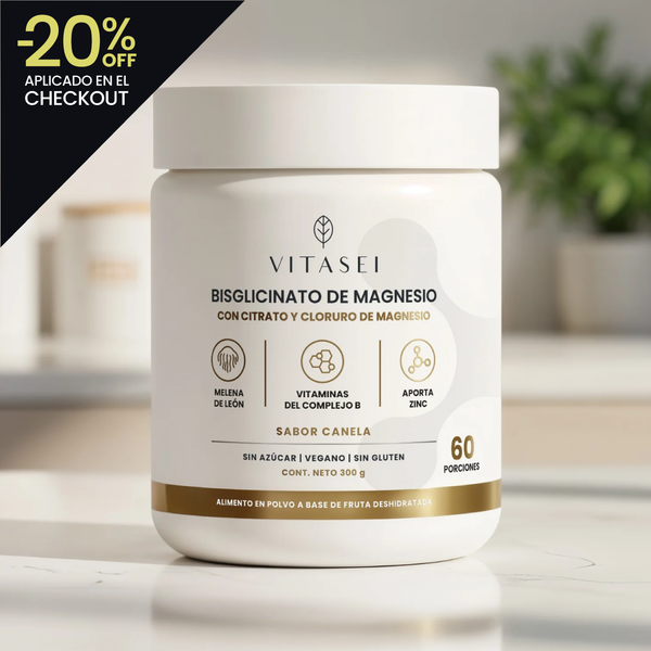 Bisglicinato de Magnesio – Fórmula con Zinc, Melena de León y Complejo B