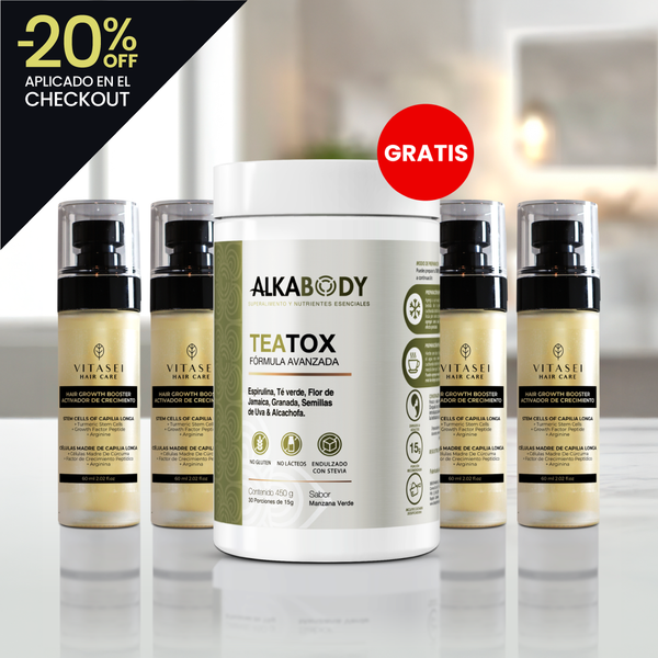 Kit x 4 activador capilar con células madre de cúrcuma + GRATIS Teatox