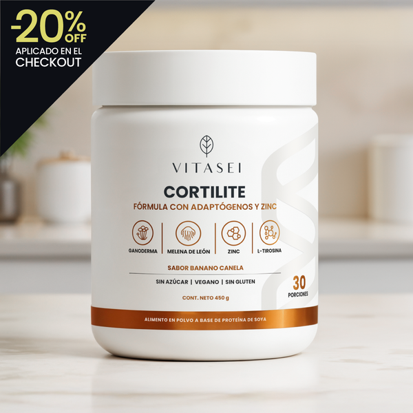 Cortilite – Fórmula con adaptógenos, Melena de León, Ganoderma, Zinc y L-tirosina.