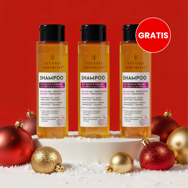 Shampoo de cebolla y cúrcuma anticaída fortalecedor - Paga 2, lleva 3