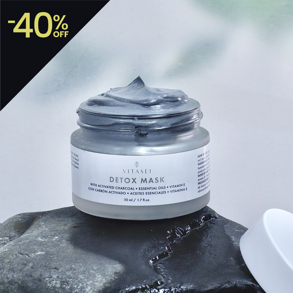 Detox mask con carbón activado, vitamina E y aceites esenciales con 20% de dcto. incluído