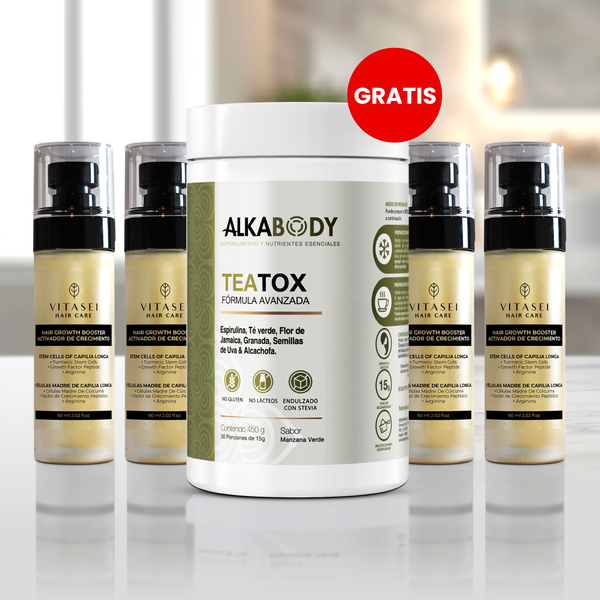 Kit x 4 activador capilar con células madre de cúrcuma + GRATIS Teatox